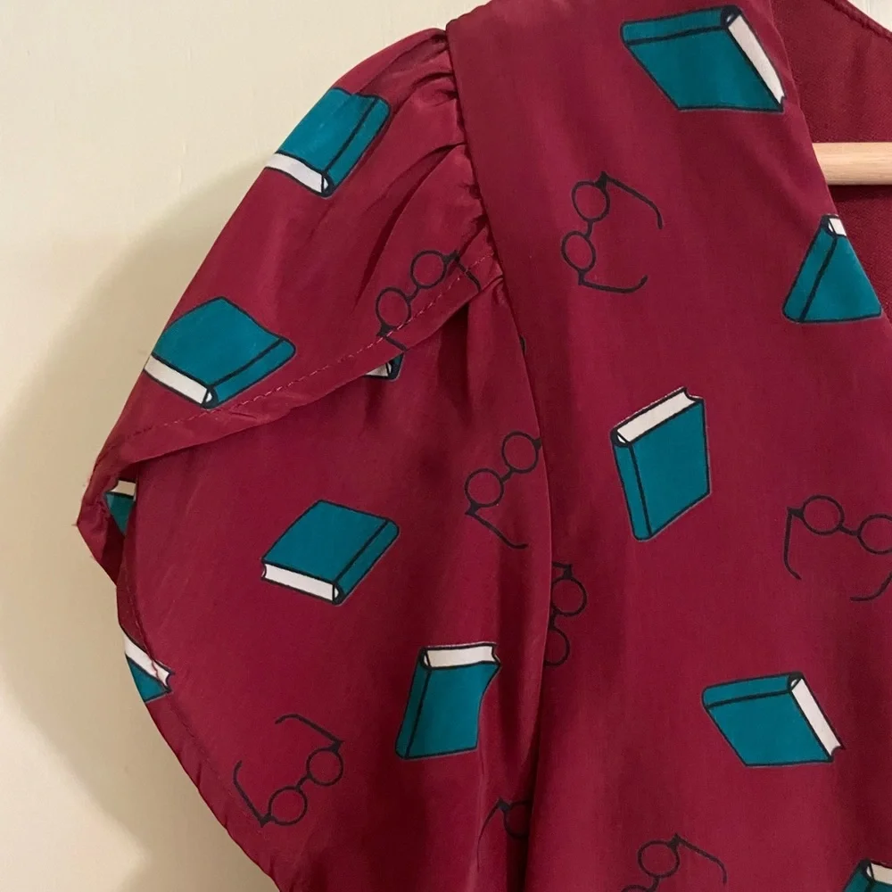 ModCloth Mini Dress with book pattern XL - Picture 5 of 10